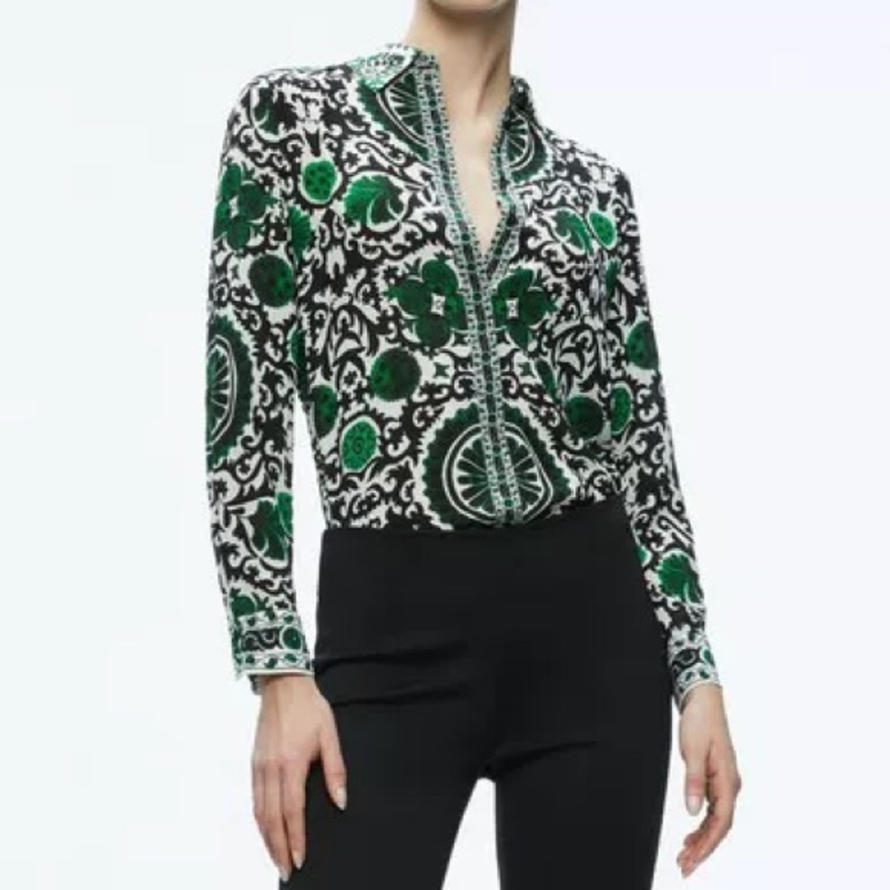 Alice + Olivia Willa Placket Top
